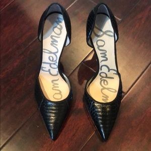 Sam Edelmann Hazel Pump in black croc